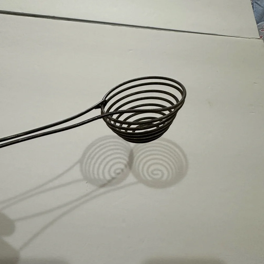 Vintage 1940's Coiled Wire Beehive Egg Separator & Whisk - Aged Metal Patina